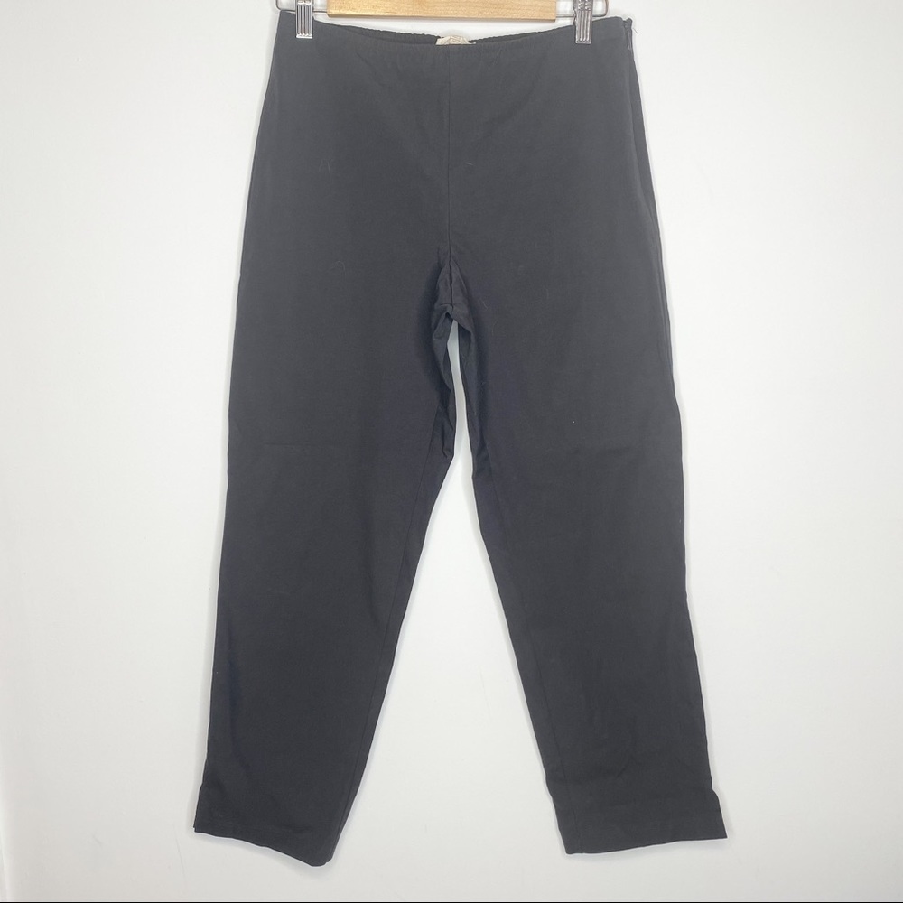 Eileen Fisher size Small Organic Cotton and Spandex Ankle Pants Black